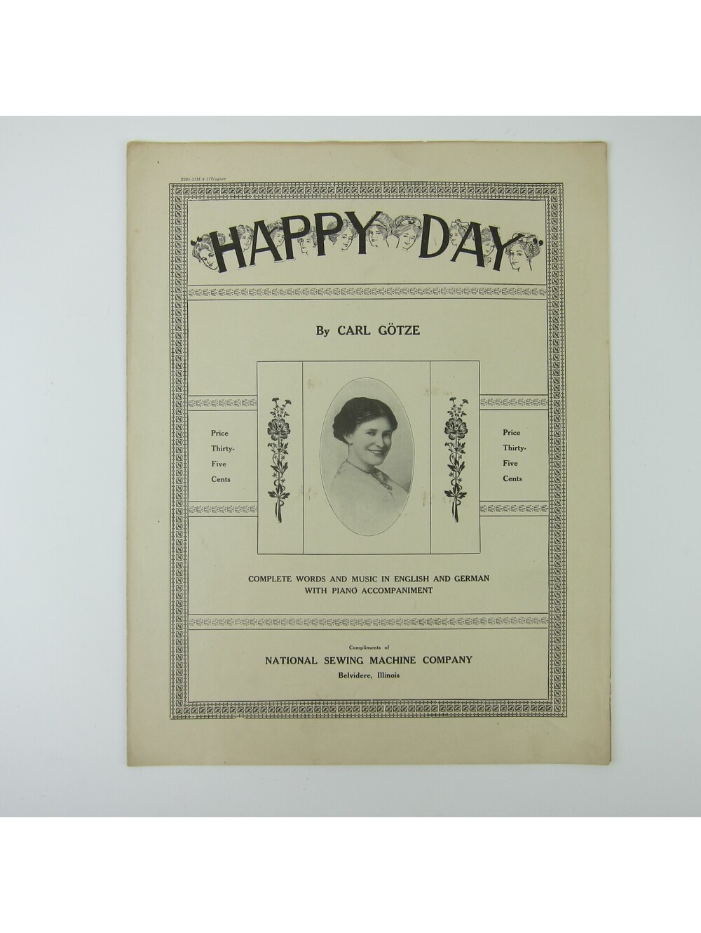 Sheet Music Happy Day Washing Machine National Sewing Machine Company Antique